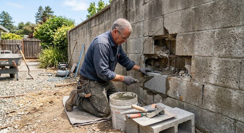 Block Wall Repair in Bixby, OK