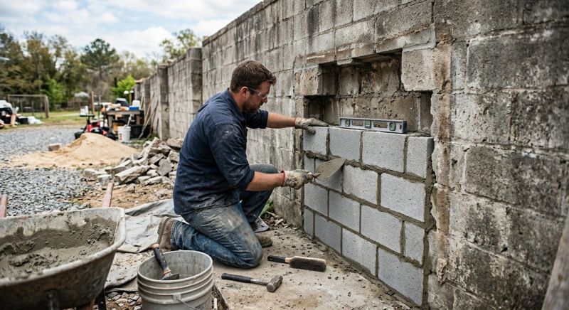 Block Wall Repair in Bixby, OK