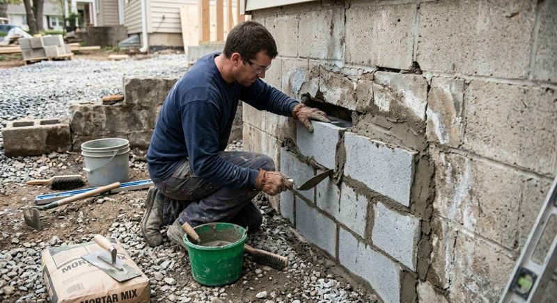 Block Wall Repair in Broken Arrow, OK