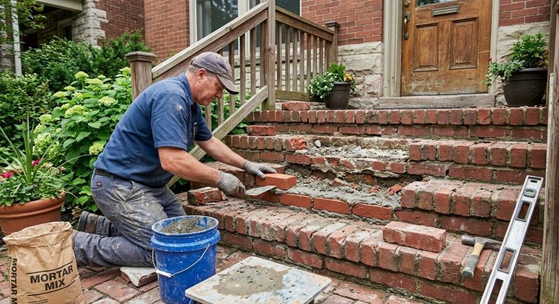 Brick Steps Repair in Tulsa, OK