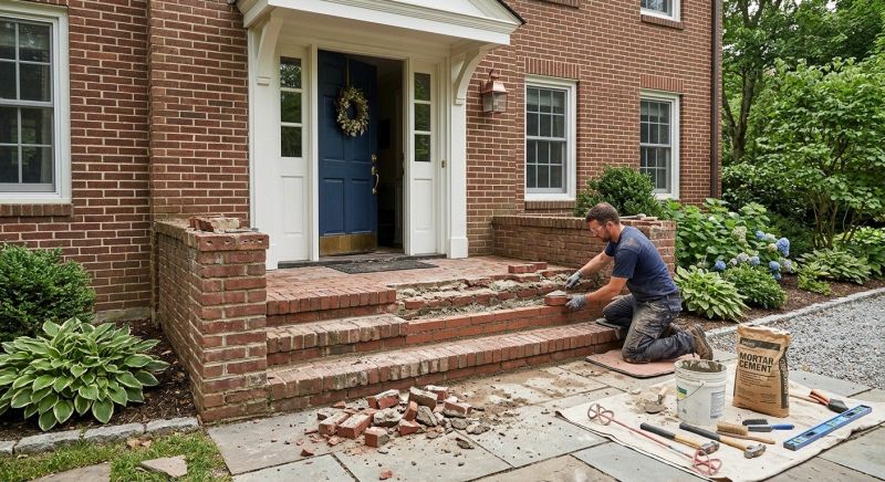 Brick Steps Repair in Tulsa, OK