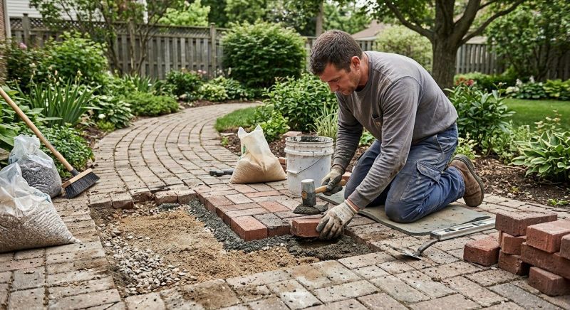 Entryway Brick Repair in Tulsa, OK