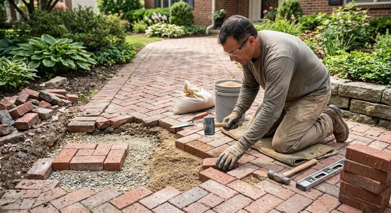 Entryway Brick Repair in Tulsa, OK