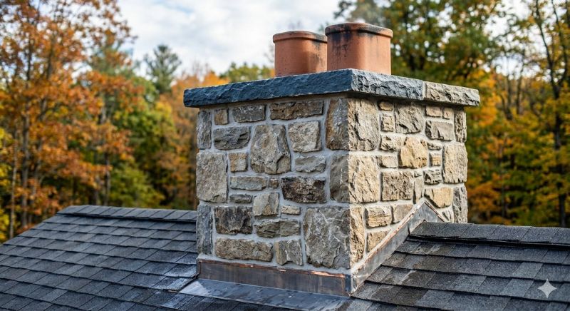 Stone Chimney Installation in Mounds, OK