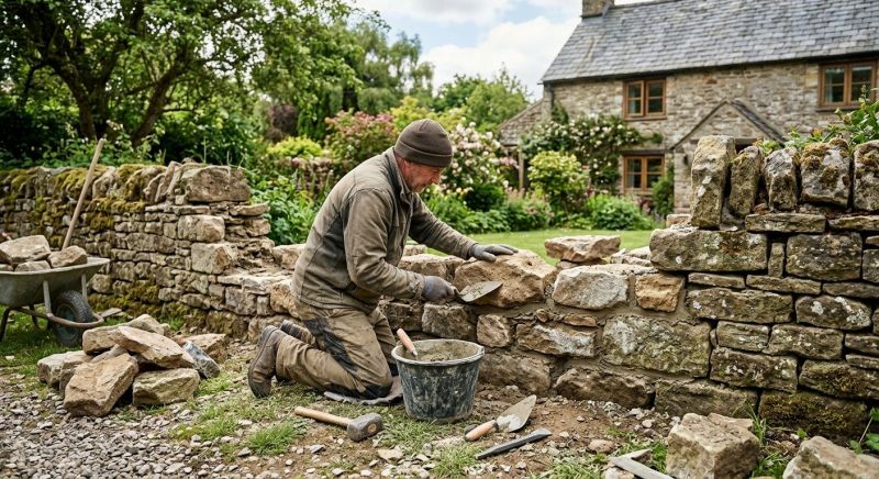 Stone Wall Repair in Porter, OK